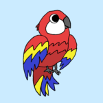 red macaw cartoon